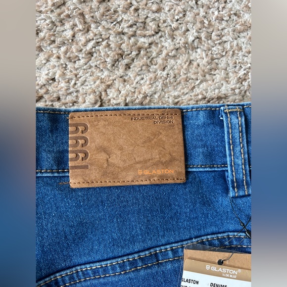 Glaston men’s  Jean smart comfort fit metal rivet pkt stretch denim Size 34 - Picture 7 of 10